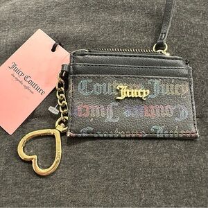 NWT Juicy Couture Women’s Black Multi Off the Chain CC Coin and Card Case